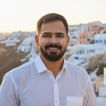 Rizwan Saleem headshot in Greece